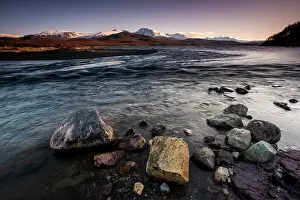 Chubut Prints: View across Lake La Plata, Chubut Province, Patagonia, Argentina. August, 2024
