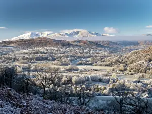Lake District Prints: View looking towards the Coniston fells from Wansfell in winter