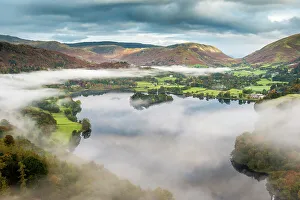 Misty Prints: View from Loughrigg, with autumn colour and morning mist over Grasmere