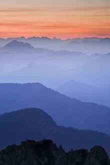 View from the Mangrt Pass at 2000m looking from Slovenia towards Italy at sunset