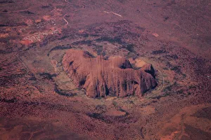 Sandstone Prints: View from plane of Ayers Rock (Uluru), Northern Territory, Australia, November