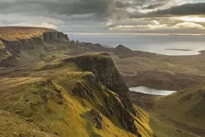 View to The Quiraing from the Trotternish Ridge at dawn, Isle of Skye, Inner Hebrides