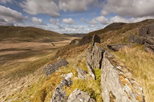 Images Dated 12th May 2012: View from rocky outcrop into Pumlumon Fawr. Cambrian Mountains, Wales, May 2012