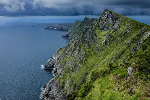 County Mayo Prints: View to sea along the Achill Head cliffs on west peninsula
