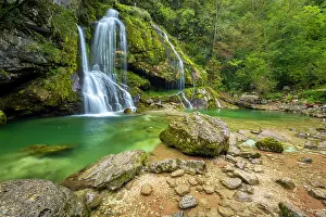 Karst Prints: Virje Waterfall fed by the Glijun stream which comes from the waters of the Kanin massif