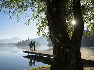 Images Dated 2nd April 2020: Visitors to Lake Bled, Slovenia, October 2017