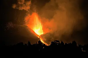 Volcanic eruption in the Cumbre Vieja ridge, La Palma, Canary Islands. September, 2021