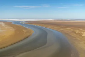 April 2022 highlights Collection: Water flowing into Lake Eyre North, South Australia, March 2022