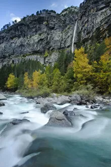 Waterfall at Bujaruelo Valley, Ordesa and Monte Perdido National Park, Pyrenees, Spain
