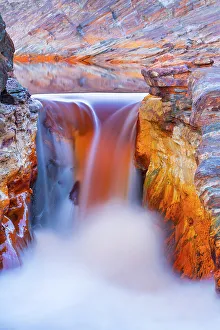 Long Exposure Prints: Waterfall in the Red River, flowing down a gorge in the Sierra Morena Mountains