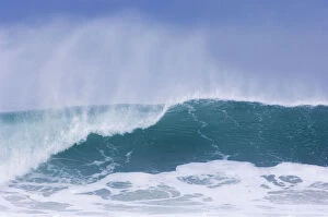 Wave rolling into Saligo Bay, Islay, Argyll, Scotland, UK. February