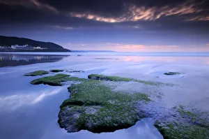 Atmospheric Prints: Westward Ho! beach and view towards the town. North Devon, UK. September 2008