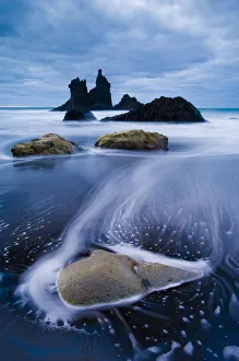 Prints of Wild coast with sea stacks on a stormy day, Benijo, Anaga Peninsula, North East Tenerife, Canary Islands, Spain, December 2008. WWE BOOK. WWE INDOOR EXHIBITION Wild Wonders Of Europe Prints: Wild coast with sea stacks on a stormy day, Benijo, Anaga Peninsula, North East Tenerife